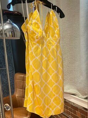 Alice & Trixie Yellow Midi A-line Dress Silk
